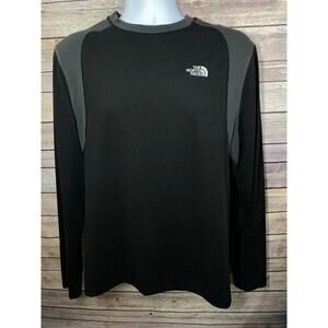 The North Face Stretch Shirt Men’s Medium Black Gray Long Sleeve Performance Fit